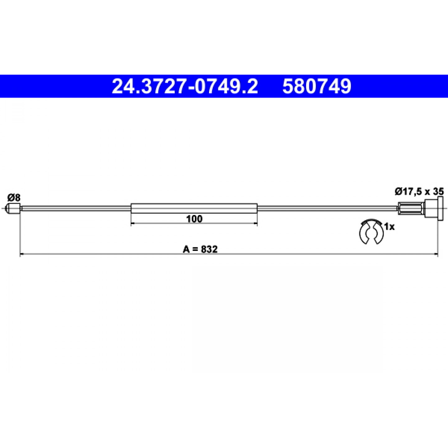 Kabel, Feststellbremse ATE 24.3727-0749.2