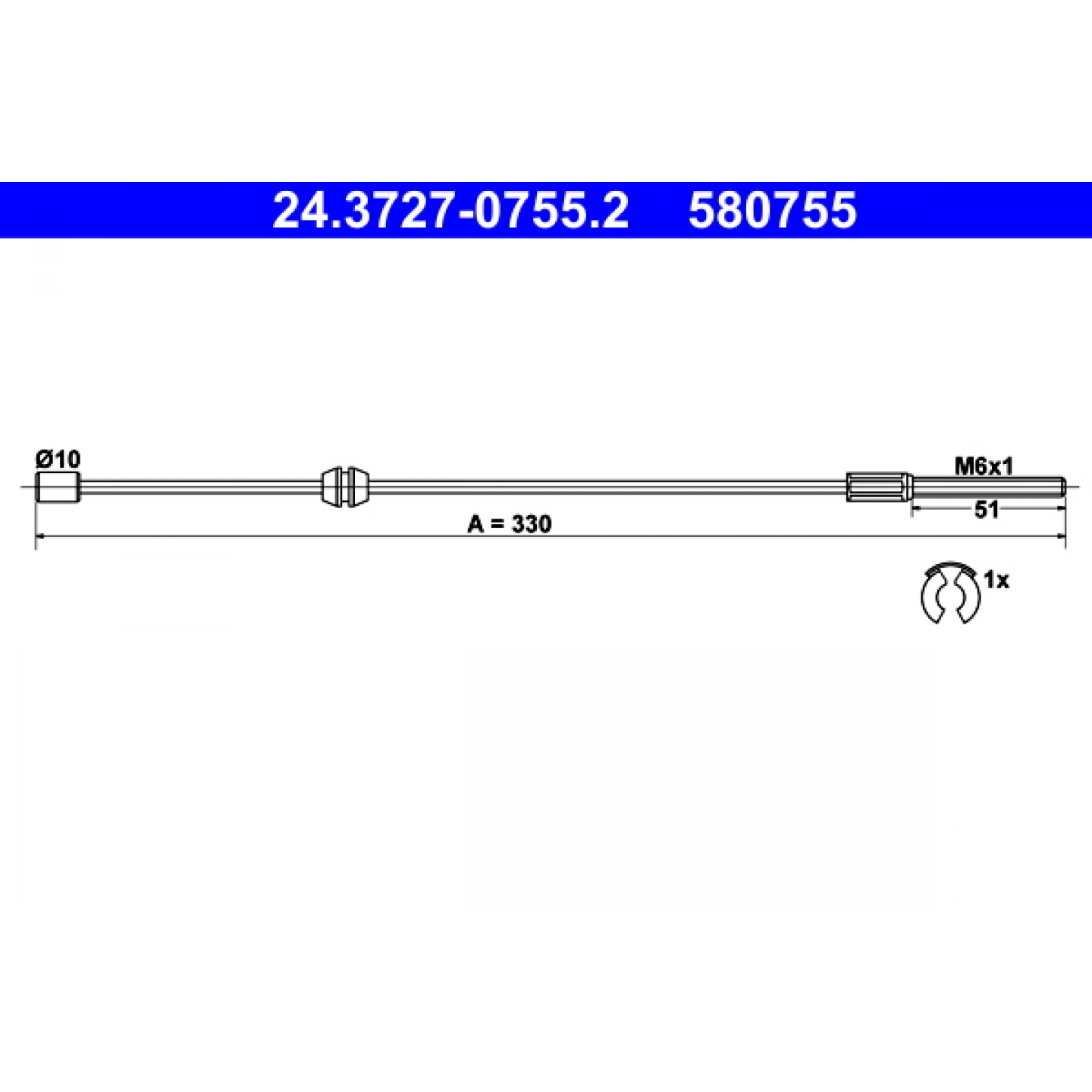 Kabel, Feststellbremse ATE 24.3727-0755.2