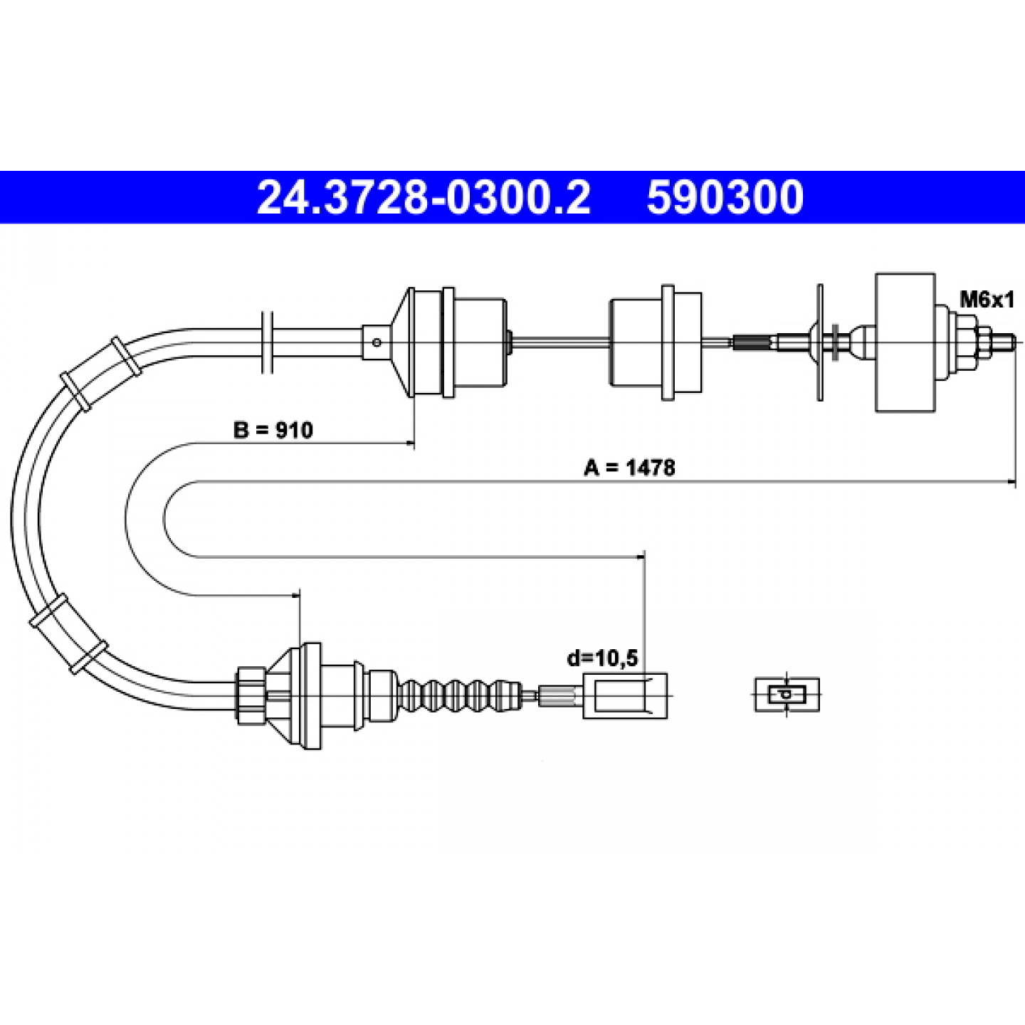 Koblingskabel ATE 24.3728-0300.2
