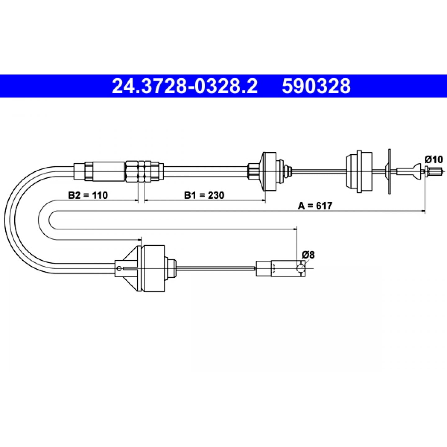 Koblingskabel ATE 24.3728-0328.2