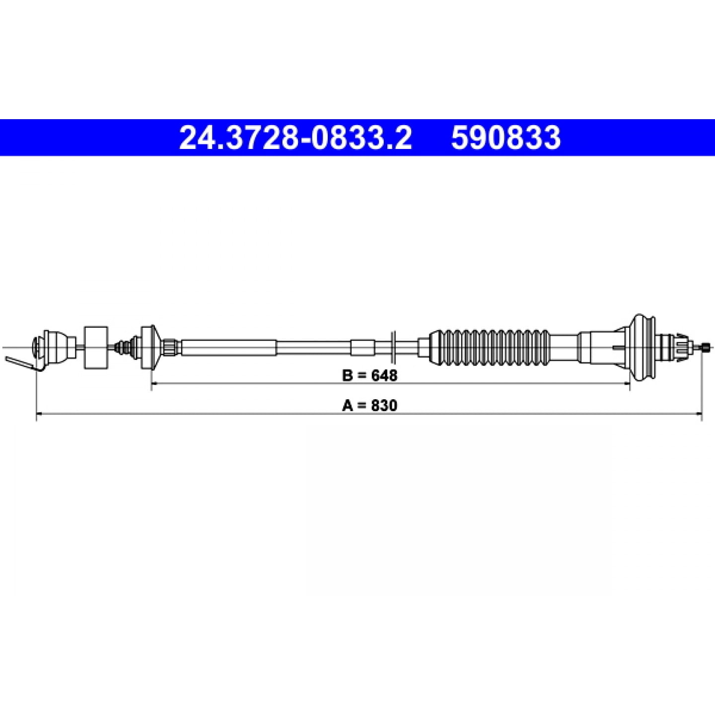 Cable de embrague ATE 24.3728-0833.2