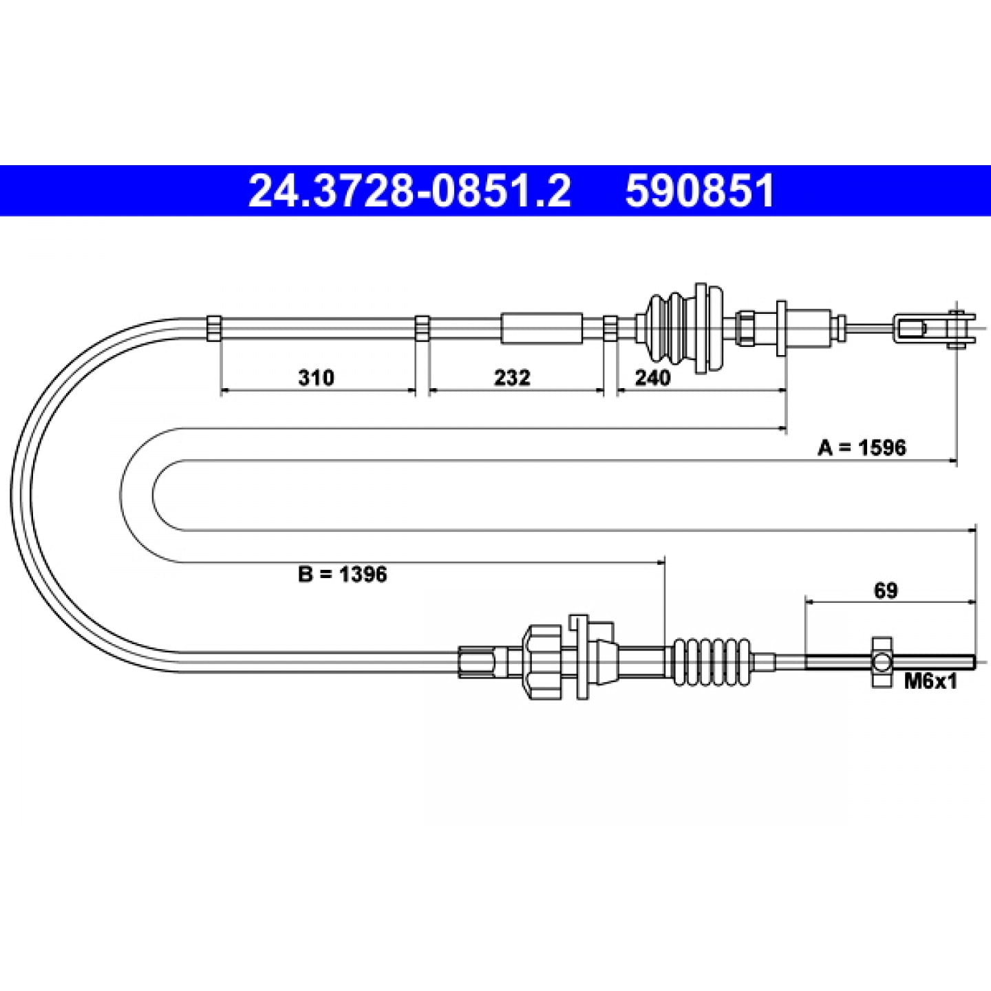 Koblingskabel ATE 24.3728-0851.2