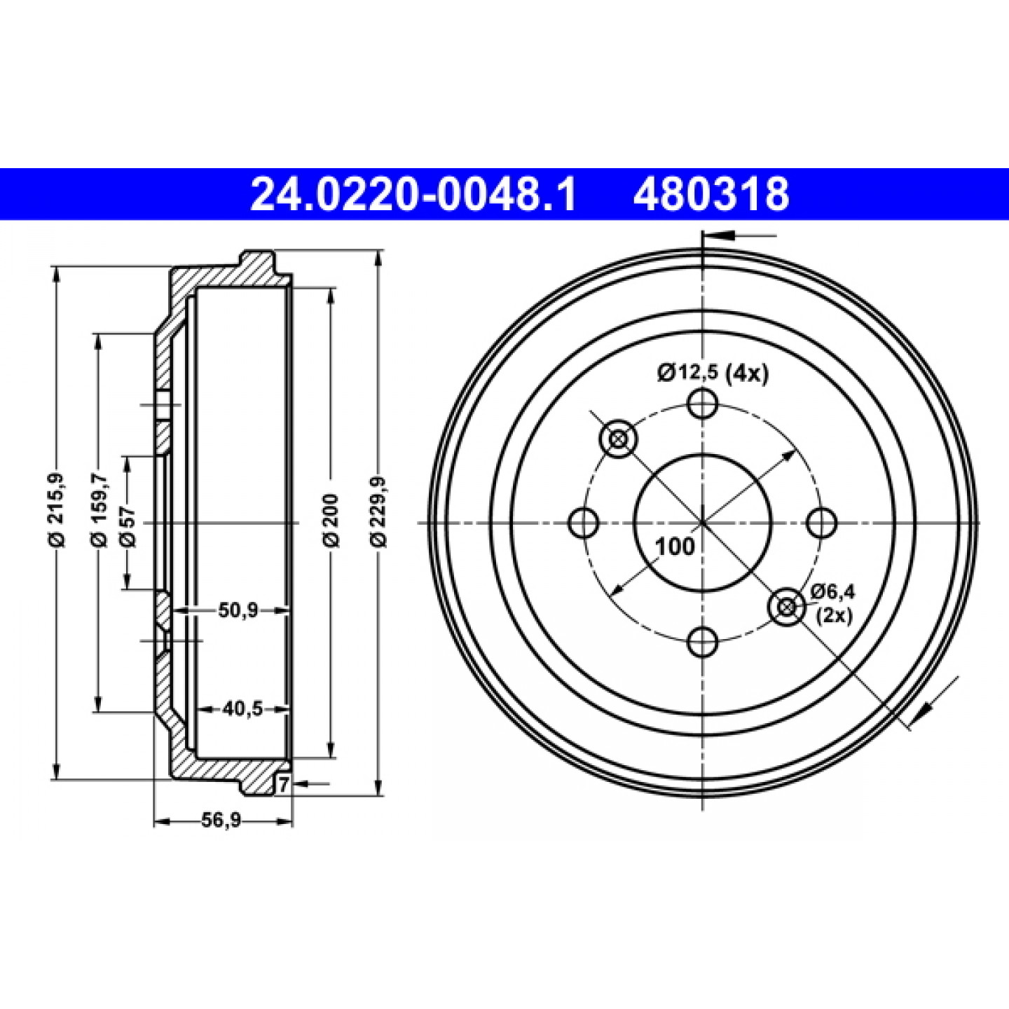 Bremstrommel ATE 24.0220-0048.1