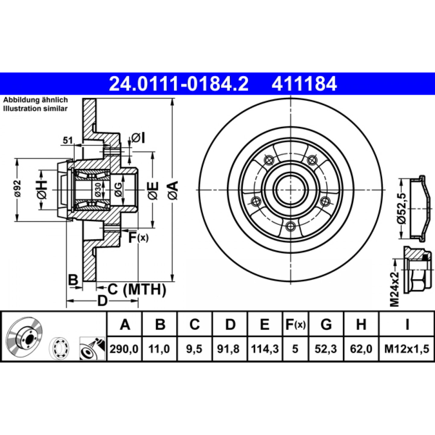 Bremsscheibe ATE 24.0111-0184.2