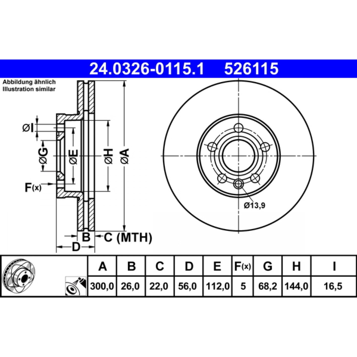 Discofreno ATE 24.0326-0115.1