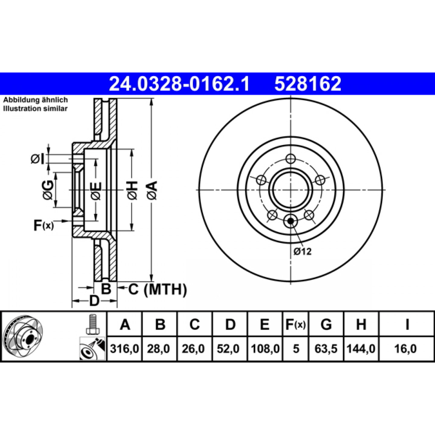 Discofreno ATE 24.0328-0162.1