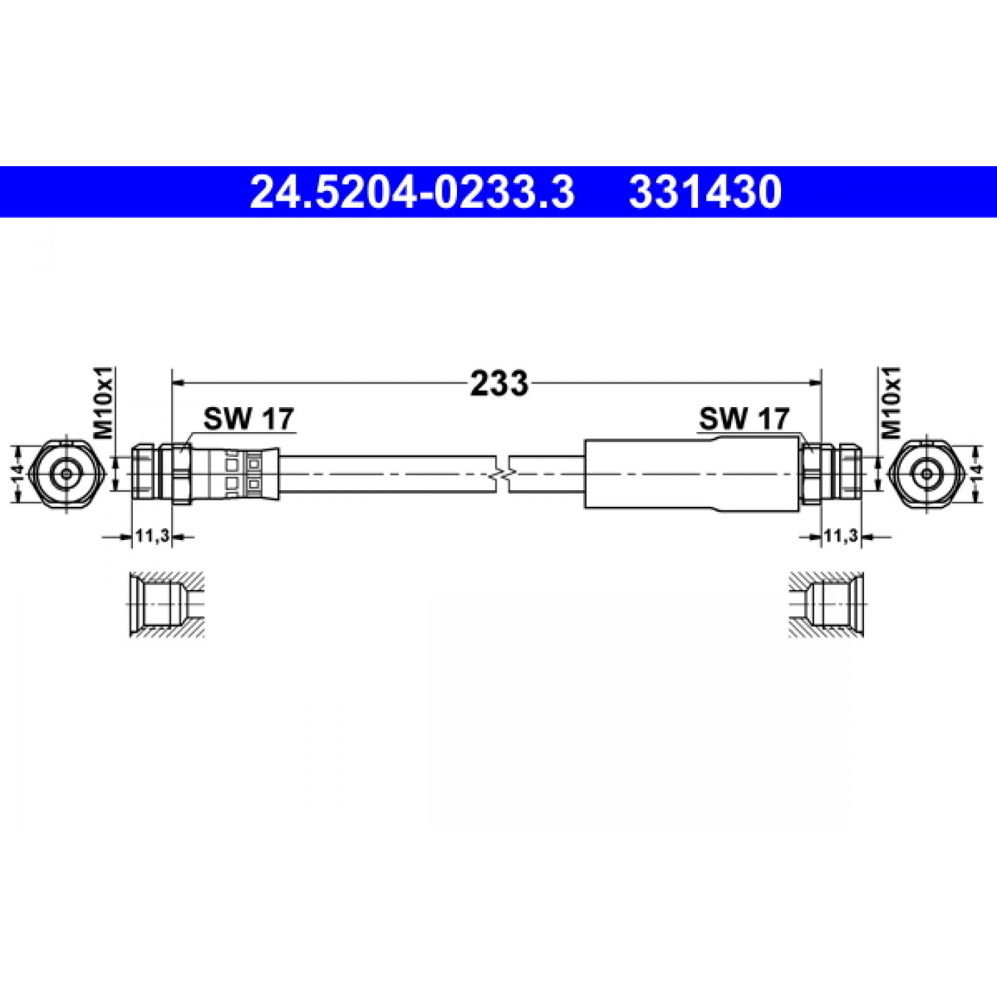 Bremsschlauch ATE 24.5204-0233.3