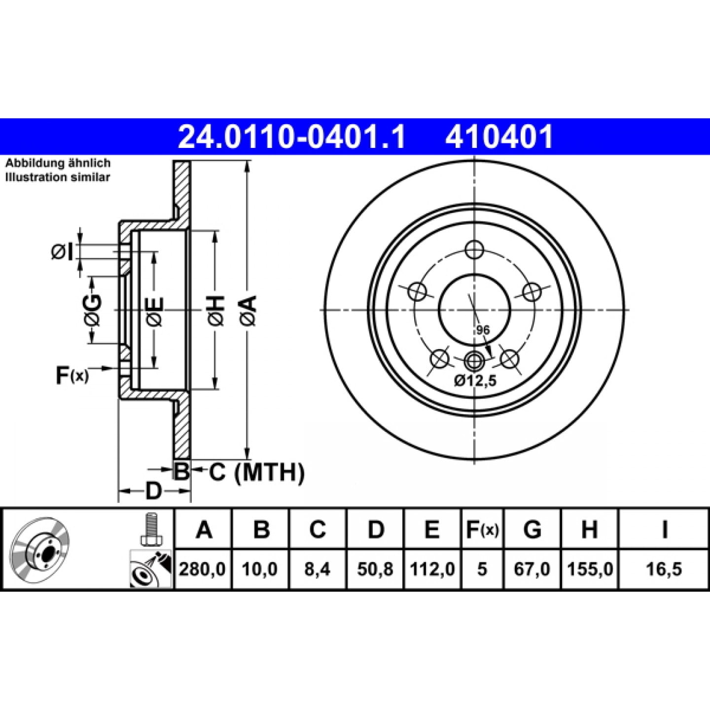 Discofreno ATE 24.0110-0401.1