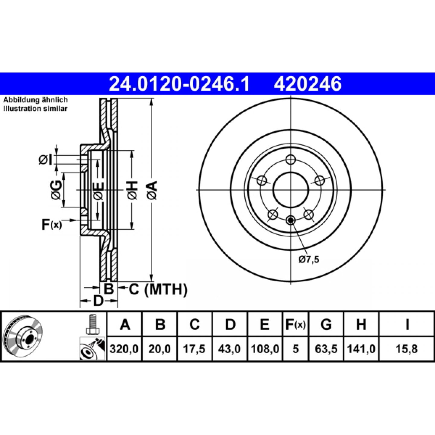 Bremsscheibe ATE 24.0120-0246.1
