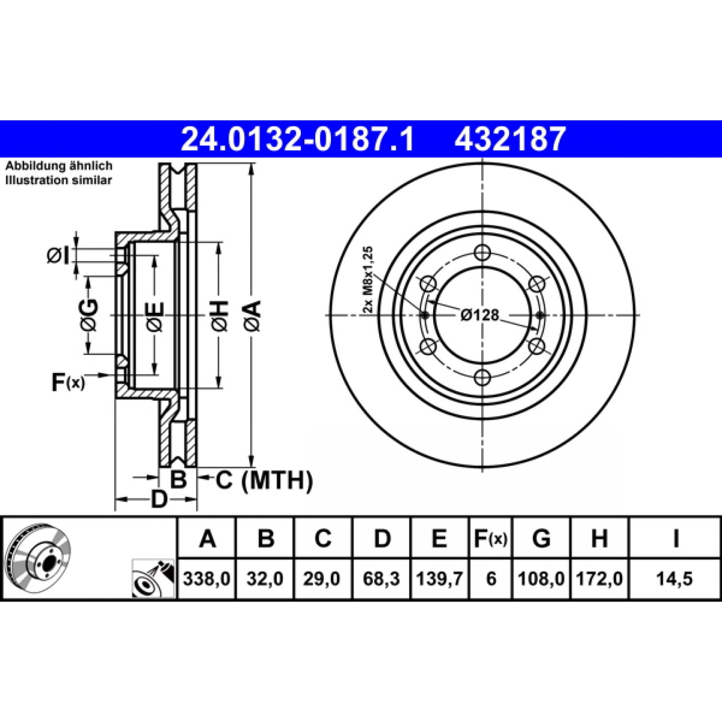 Bremsscheibe ATE 24.0132-0187.1