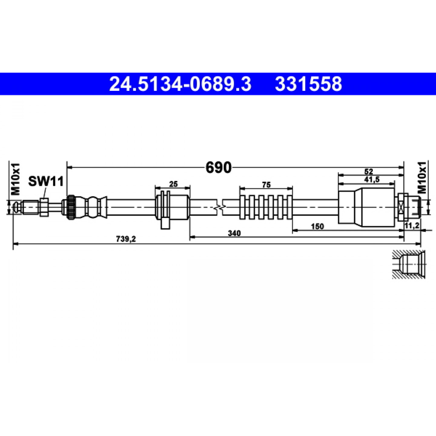 Bremsschlauch ATE 24.5134-0689.3