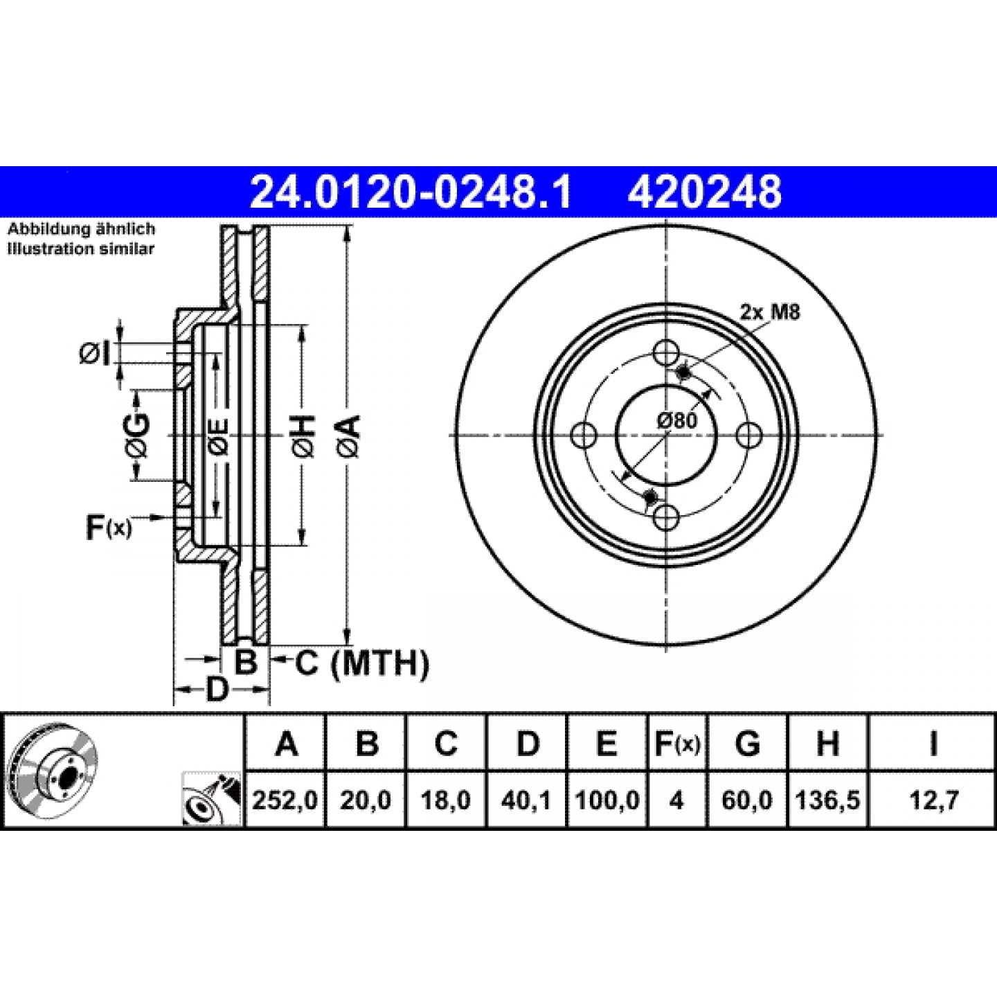 Bremsscheibe ATE 24.0120-0248.1