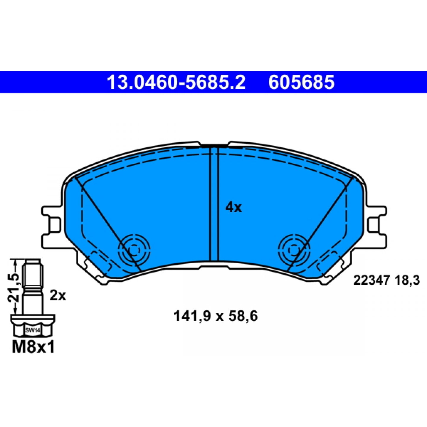 SET PASTIGLIE FRENO DISCO FRENO PER CHEVROLET BLAZER/S10/GRAND/SUV