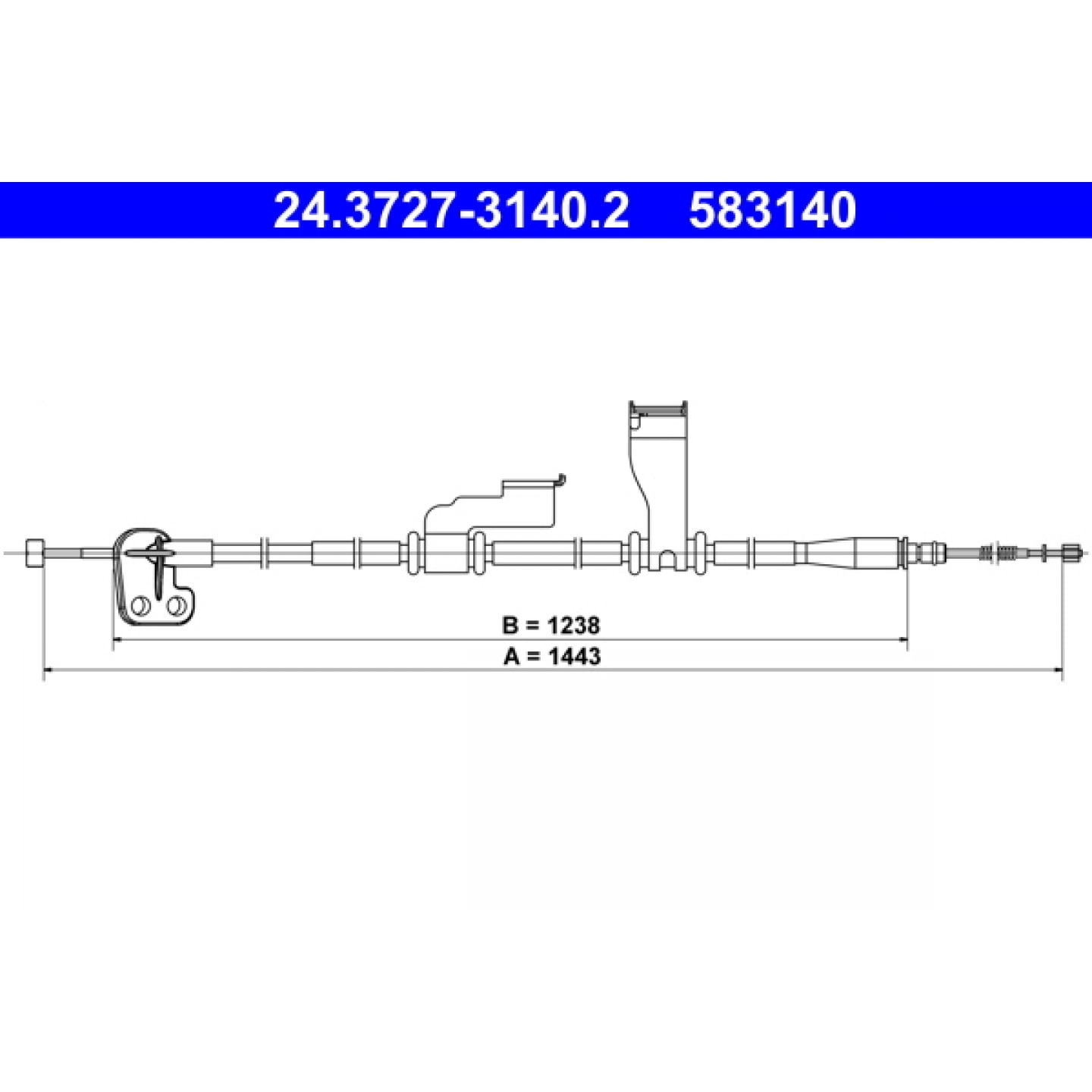 Håndbremsekabel ATE 24.3727-3140.2