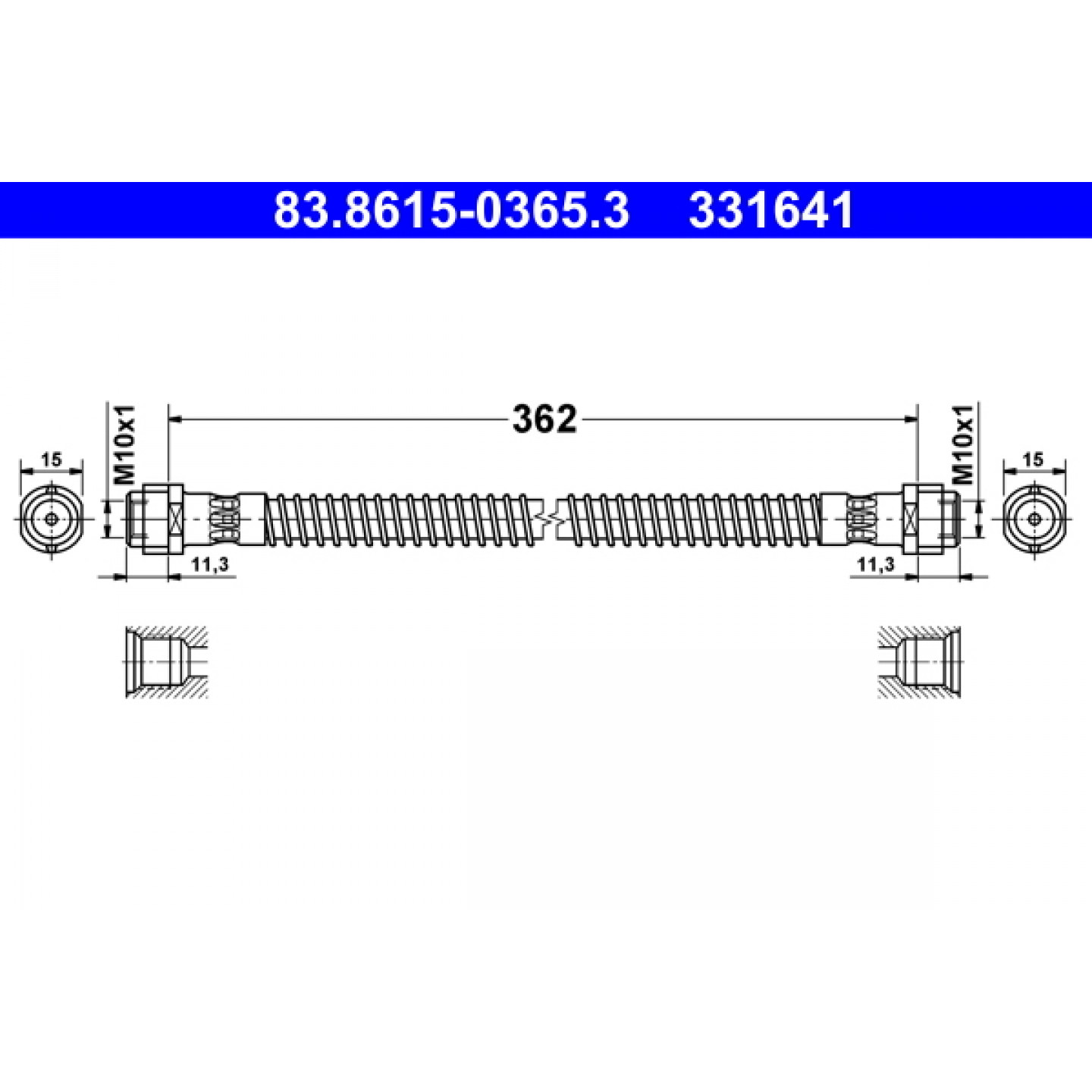Bremsschlauch ATE 83.8615-0365.3