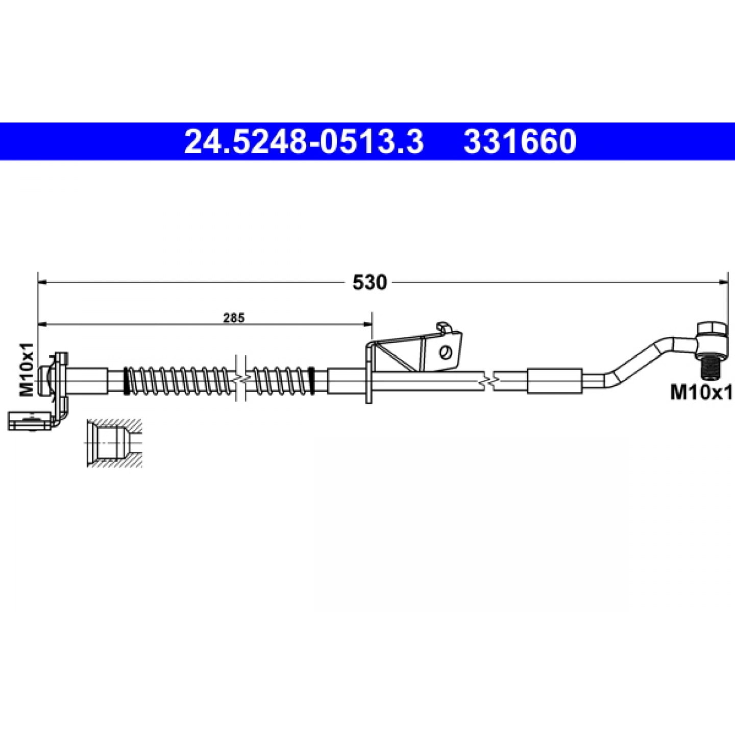 ATE 24.5113-0483.3 Flessibile del freno per MERCEDES-BENZ