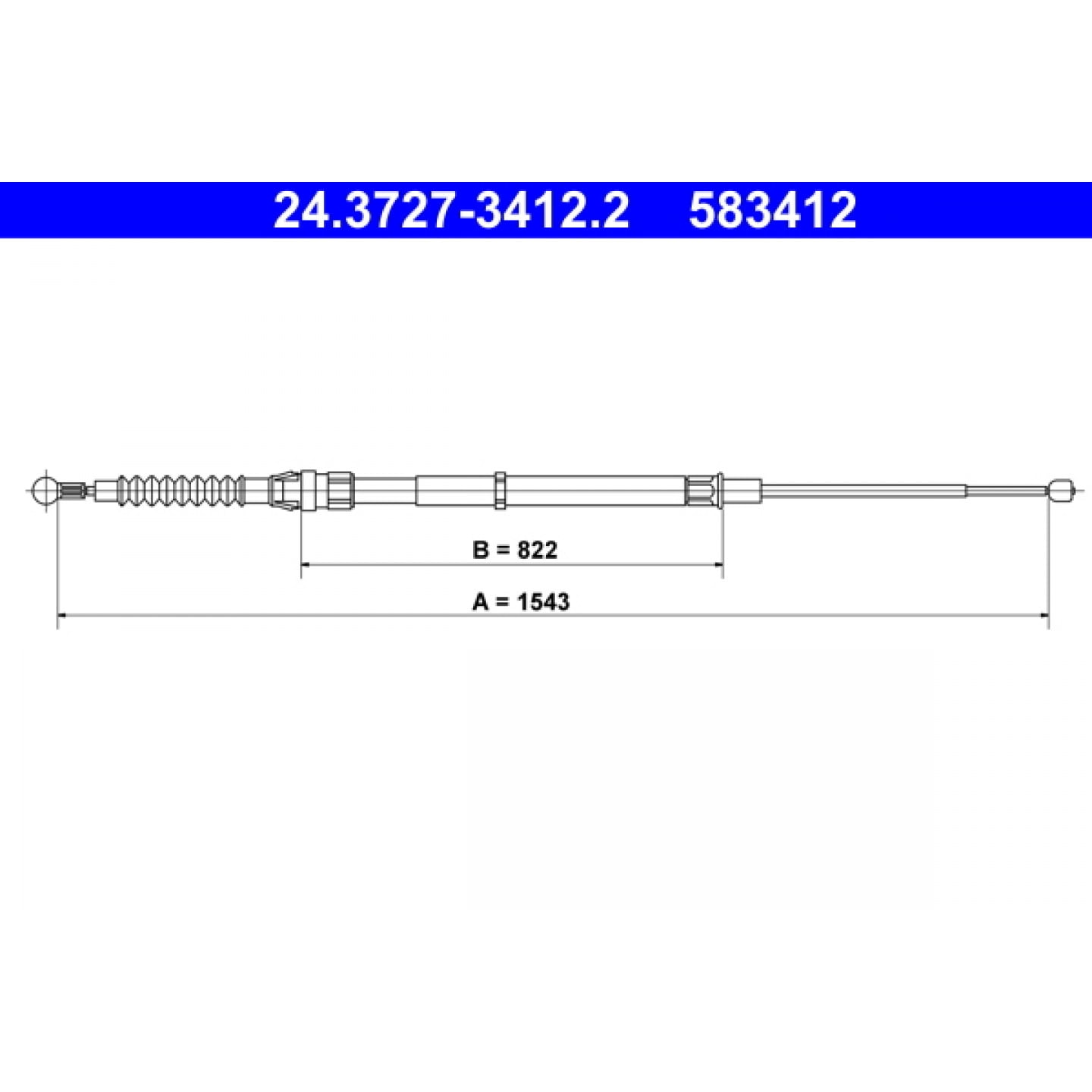 Håndbremsekabel ATE 24.3727-3412.2