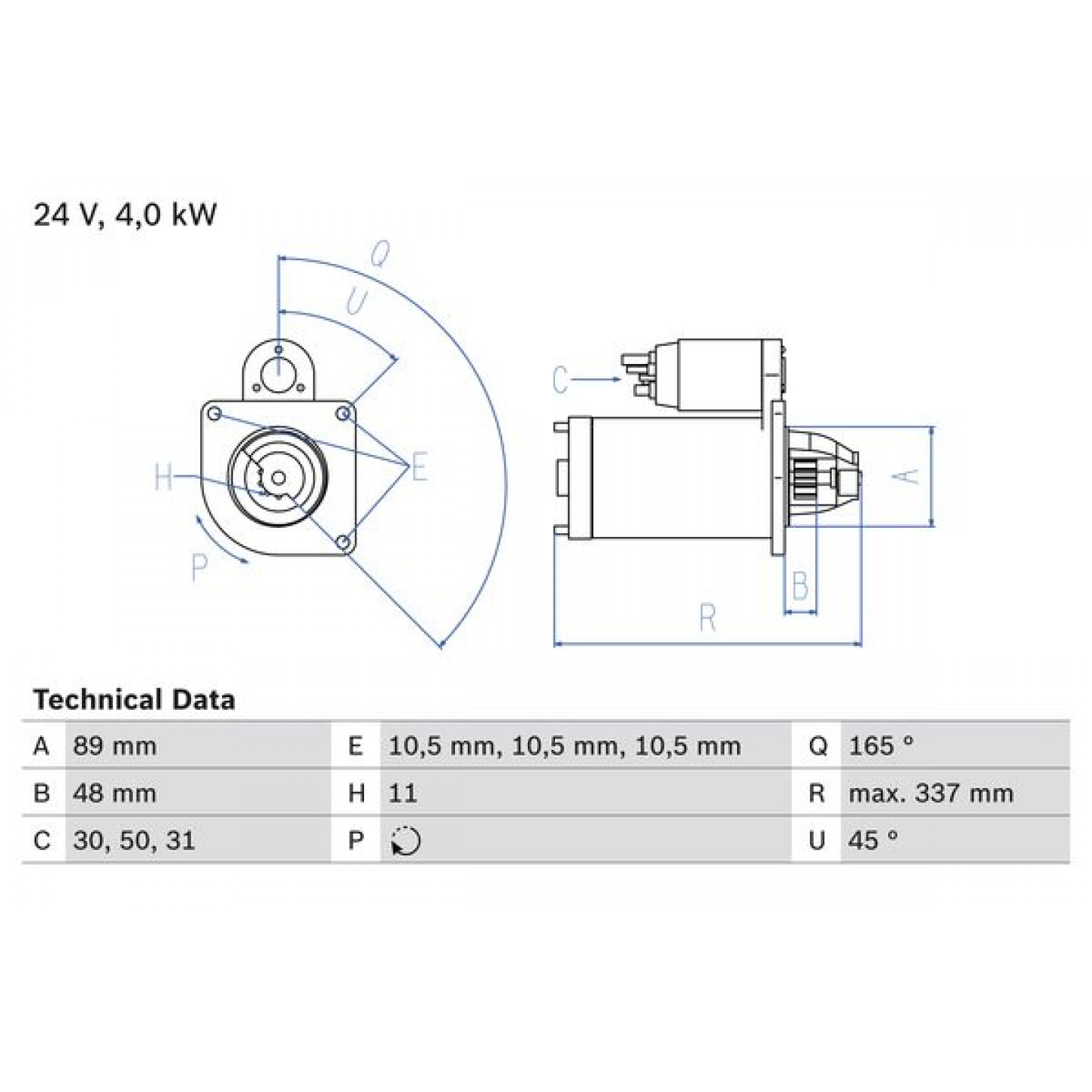 Starter BOSCH 0 986 020 190