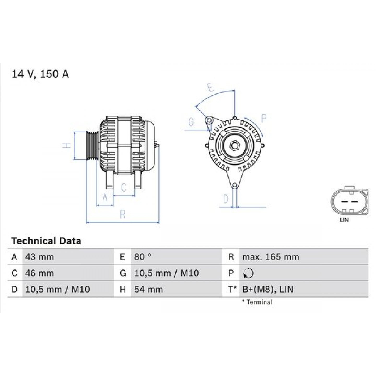 generátor BOSCH 0 986 081 190