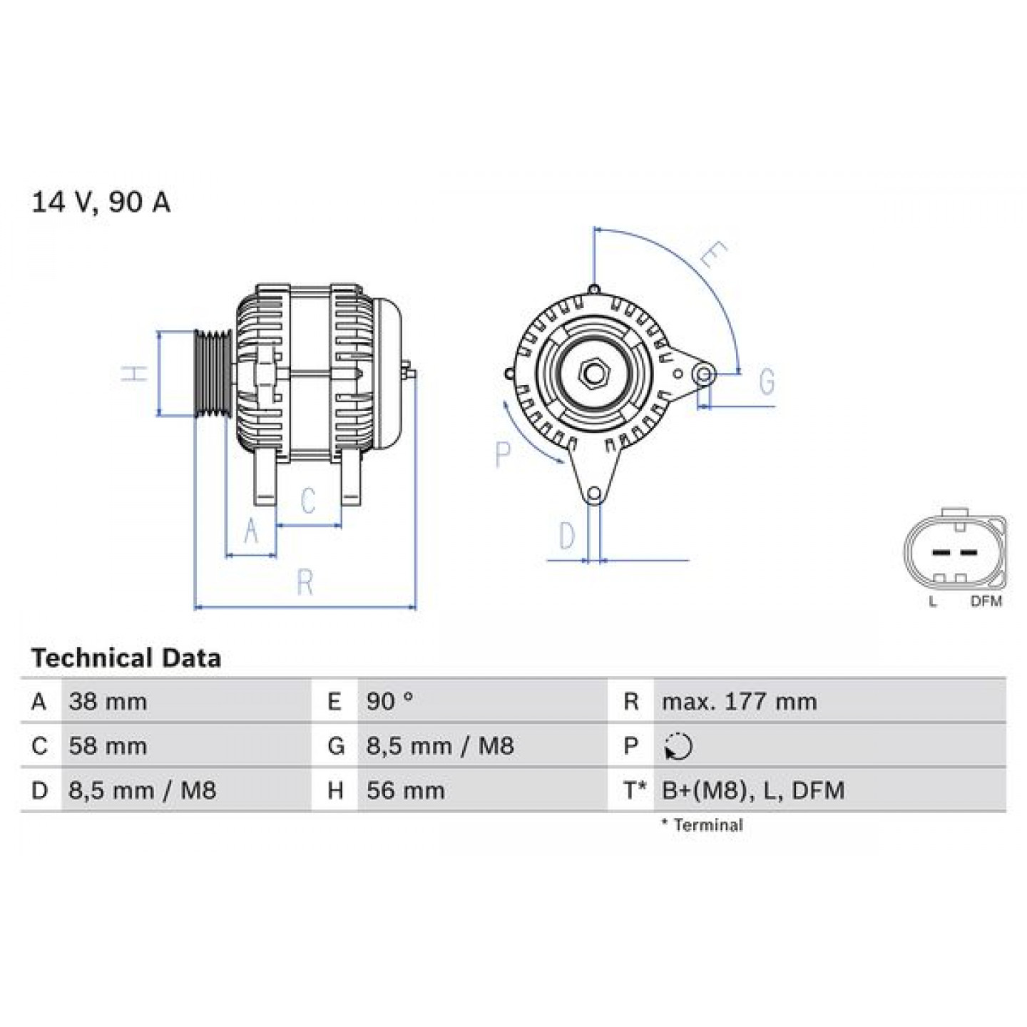 generátor BOSCH 0 986 049 101