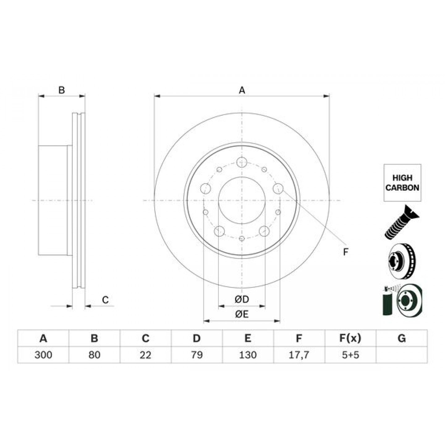 Bremsscheibe BOSCH 0 986 479 E02