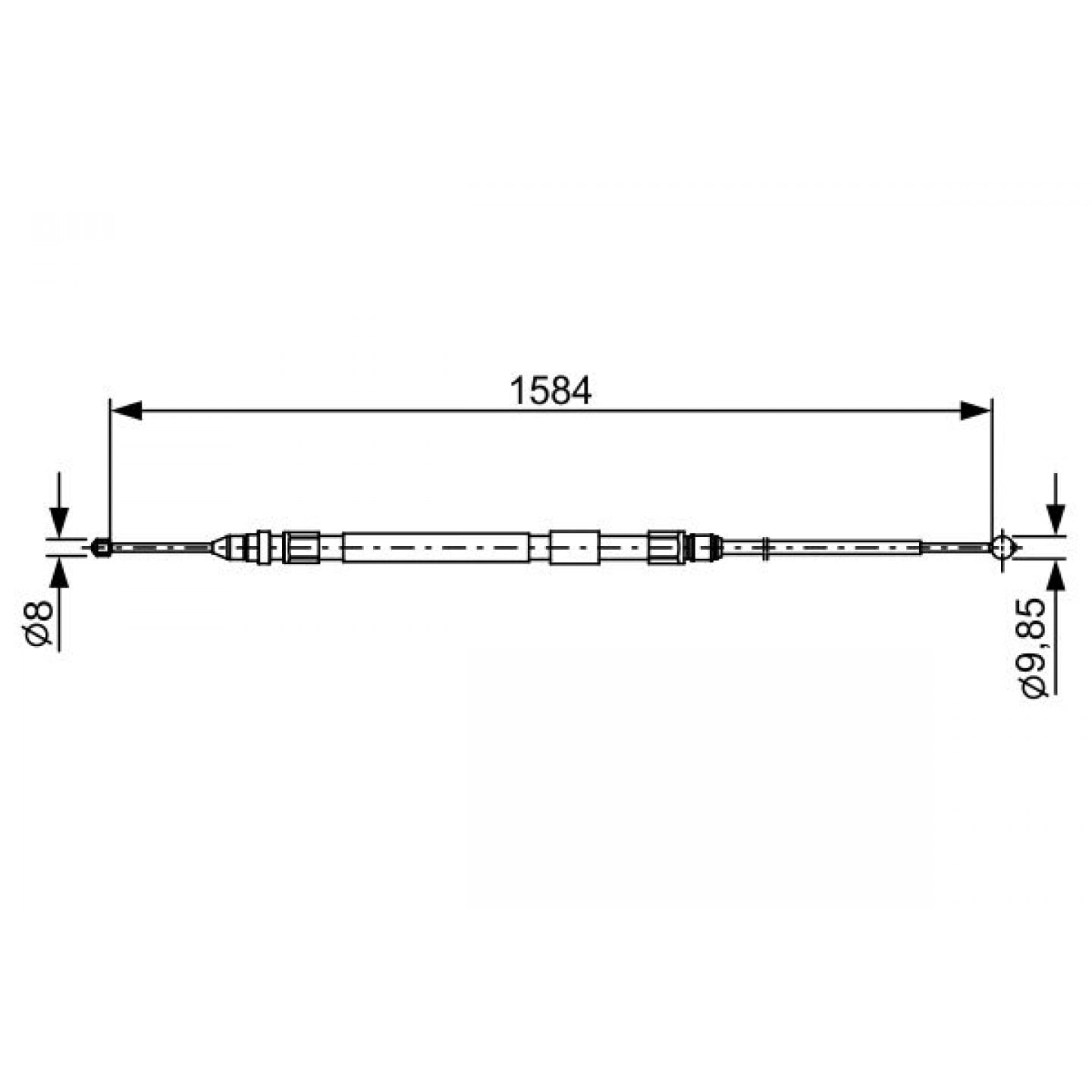Kabel, parkeringsbremse BOSCH 1 987 482 491
