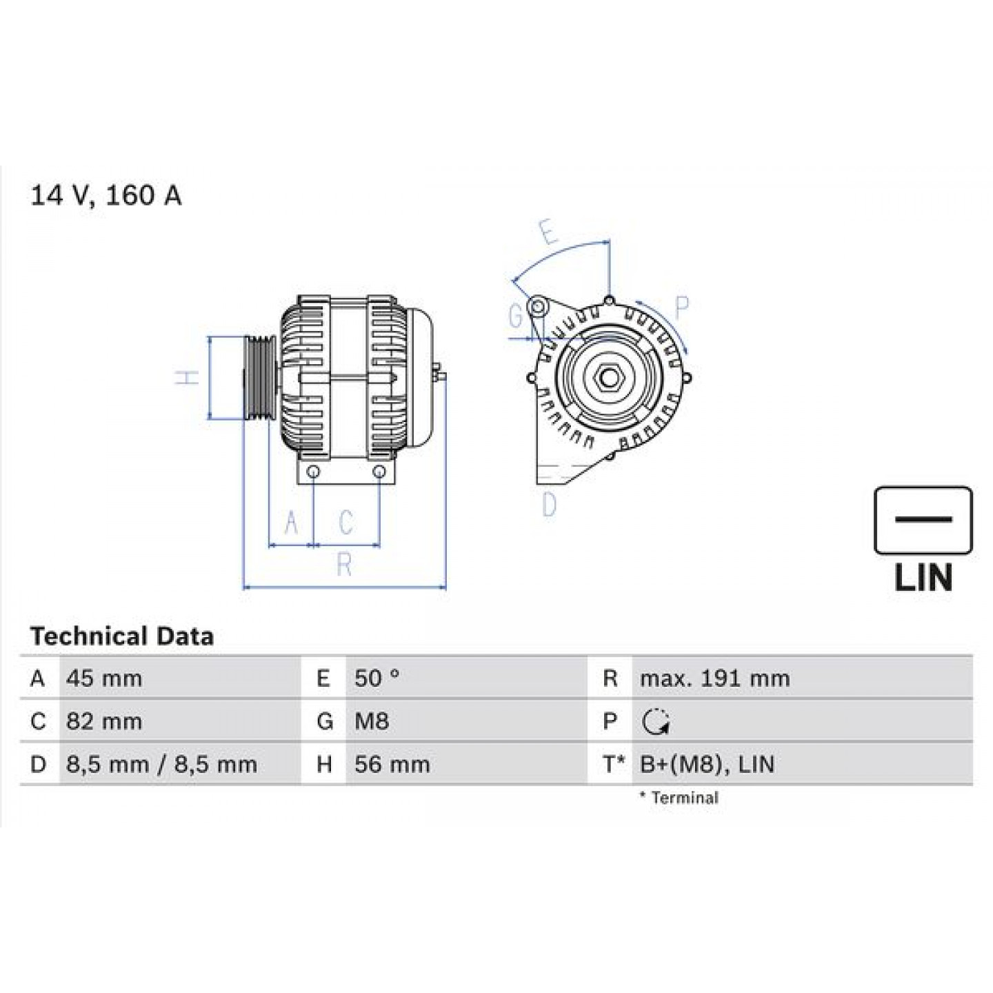generátor BOSCH 0 986 047 500