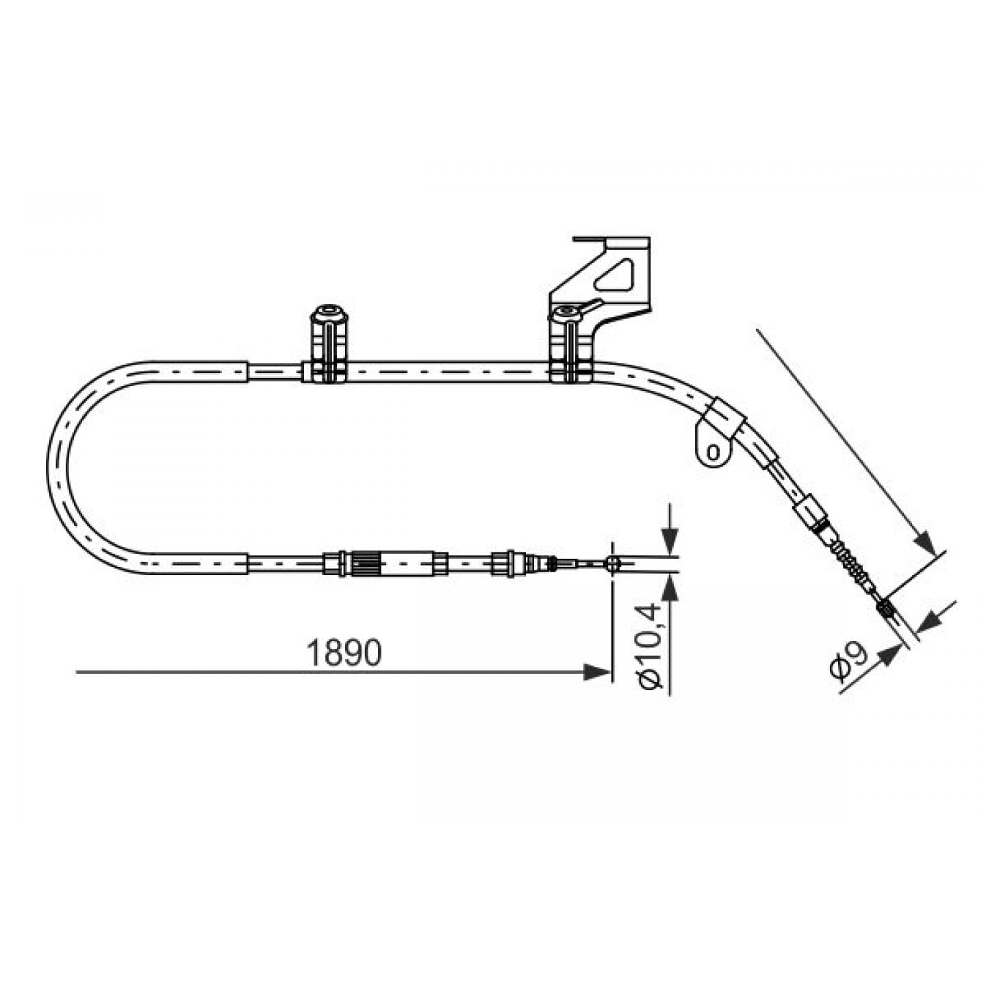Tažné lanko, parkovací brzda BOSCH 1 987 477 804