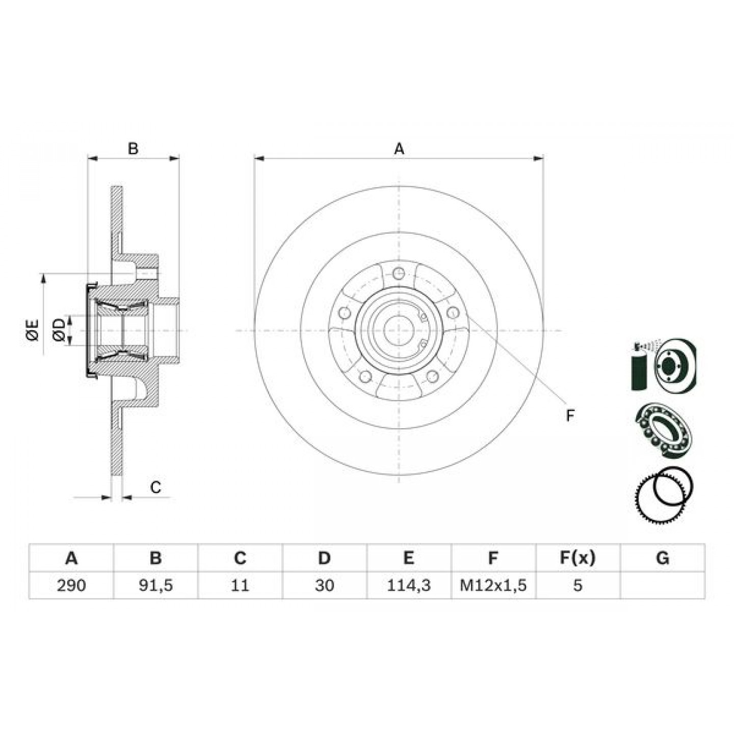 Bremsscheibe BOSCH 0 986 479 F42