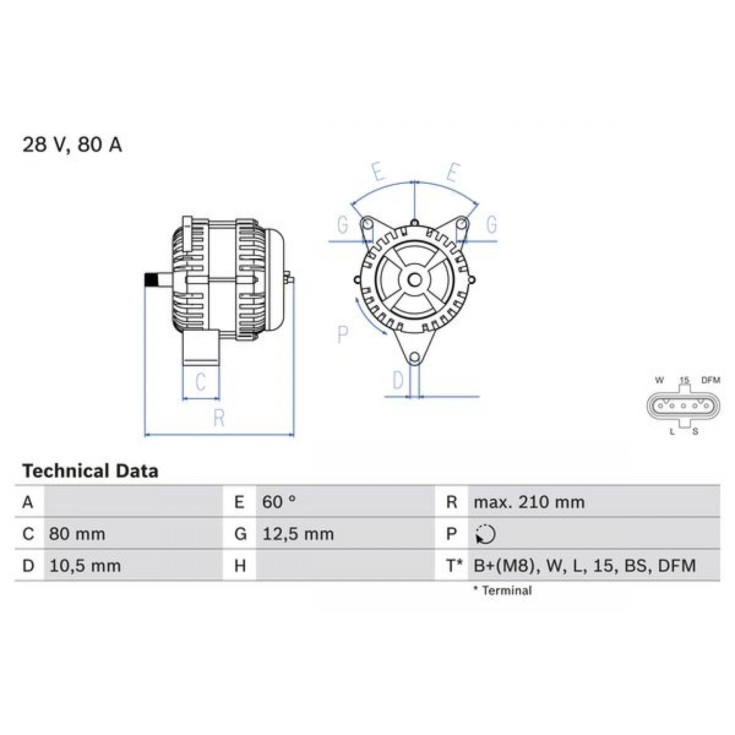 Alternador BOSCH 0 986 048 100