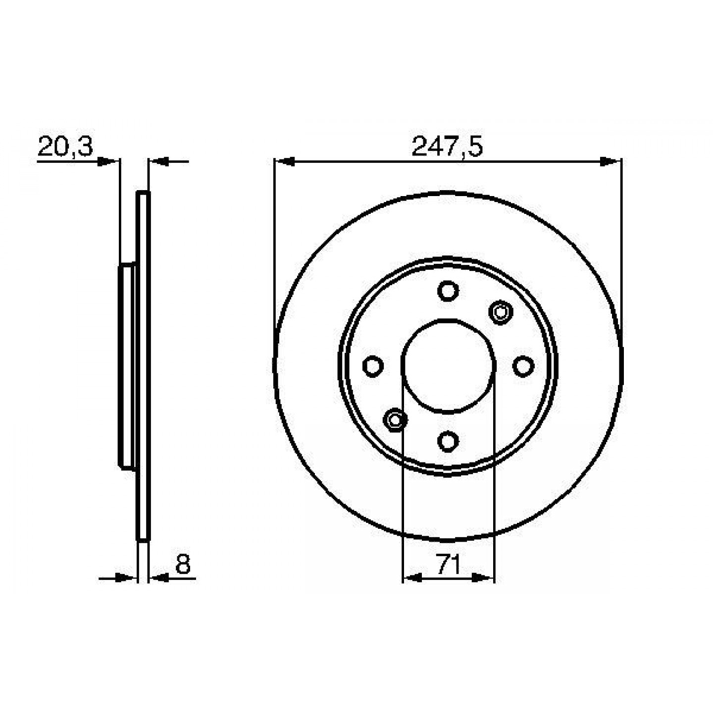 Bremsscheibe BOSCH 0 986 478 371