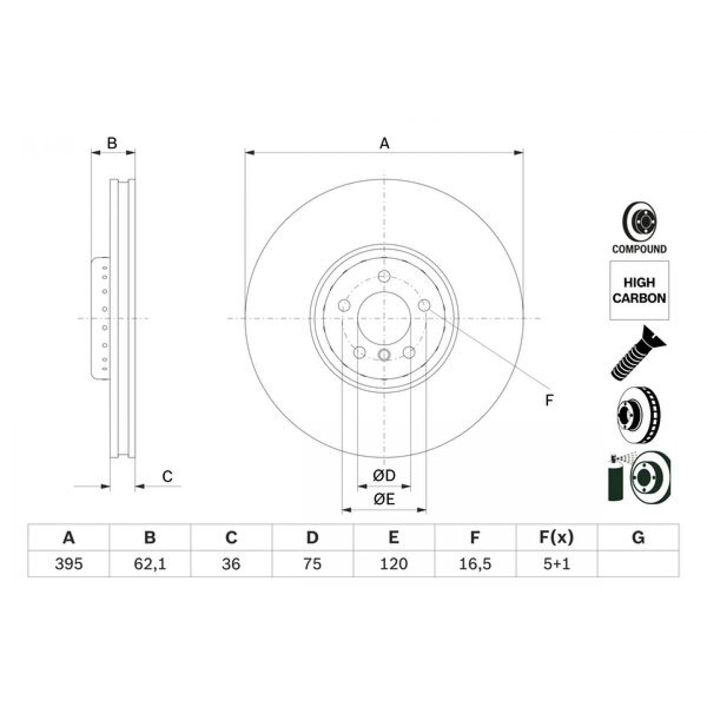 Remschijf BOSCH 0 986 479 E84