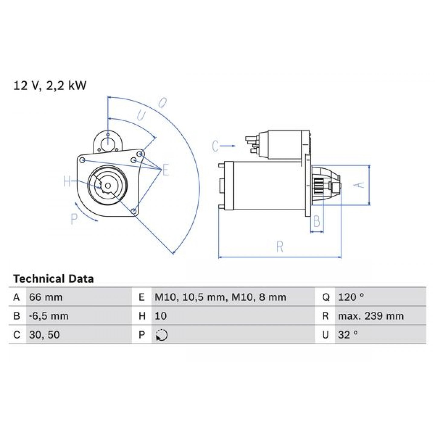 Starter BOSCH 0 986 020 141