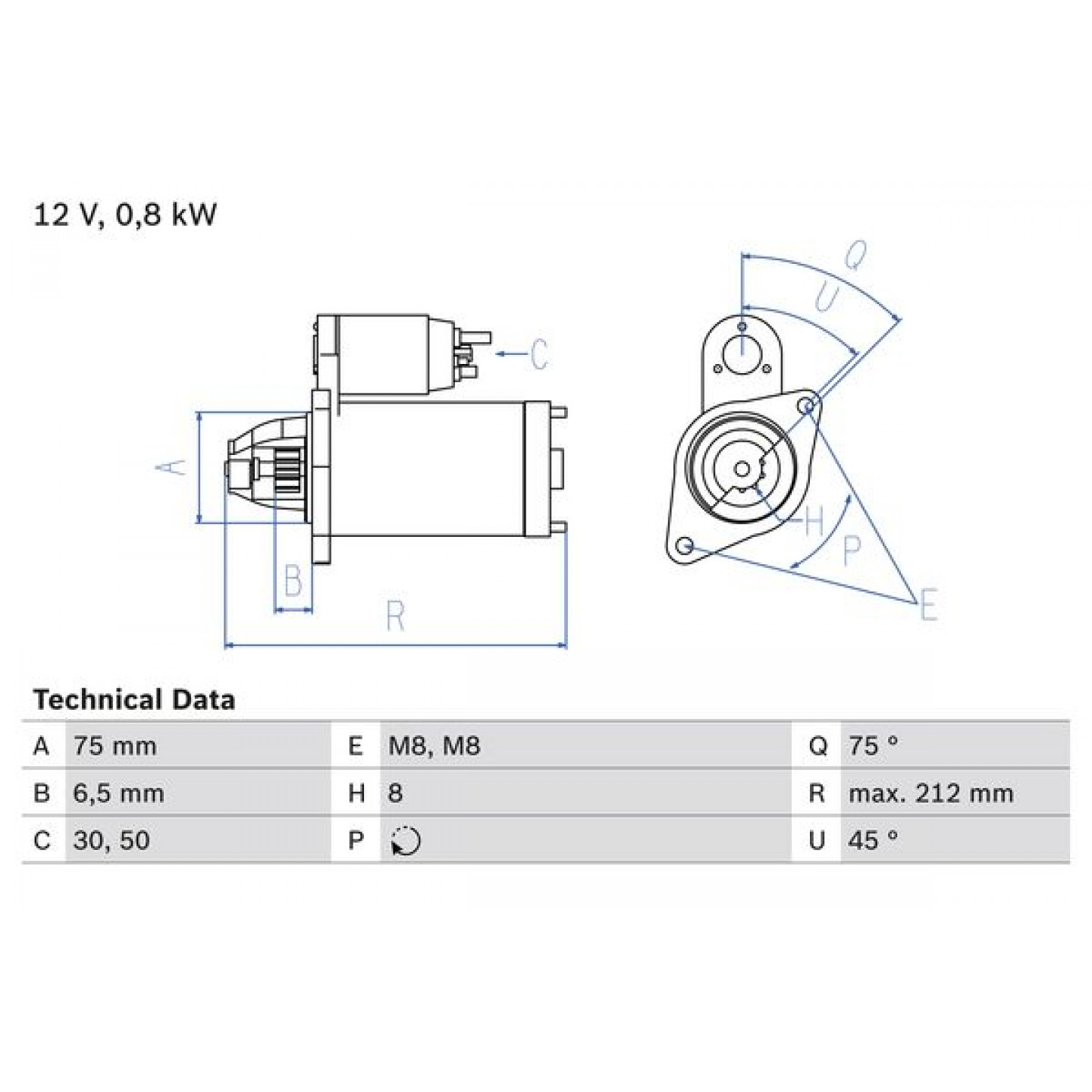 Starter BOSCH 0 986 014 371