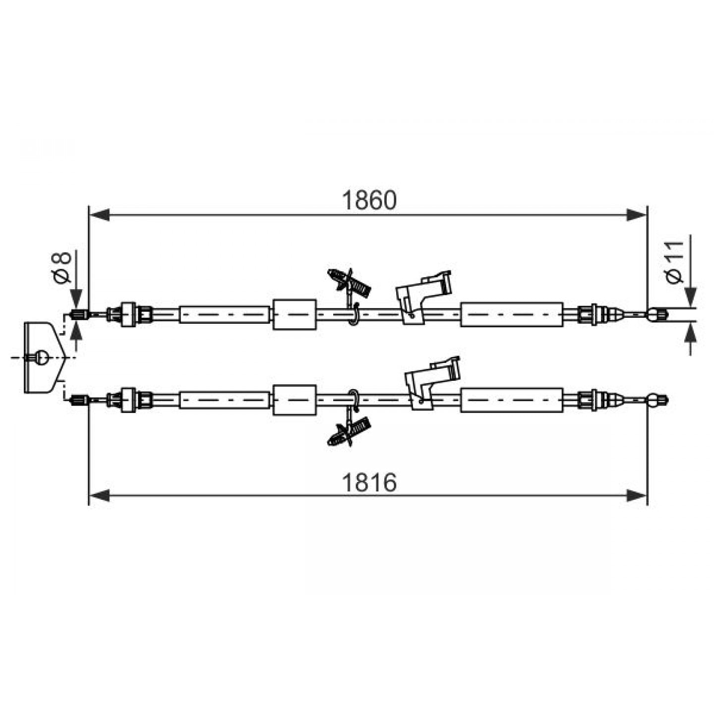 Cable de accionamiento, freno de estacionamiento BOSCH 1 987 482 189