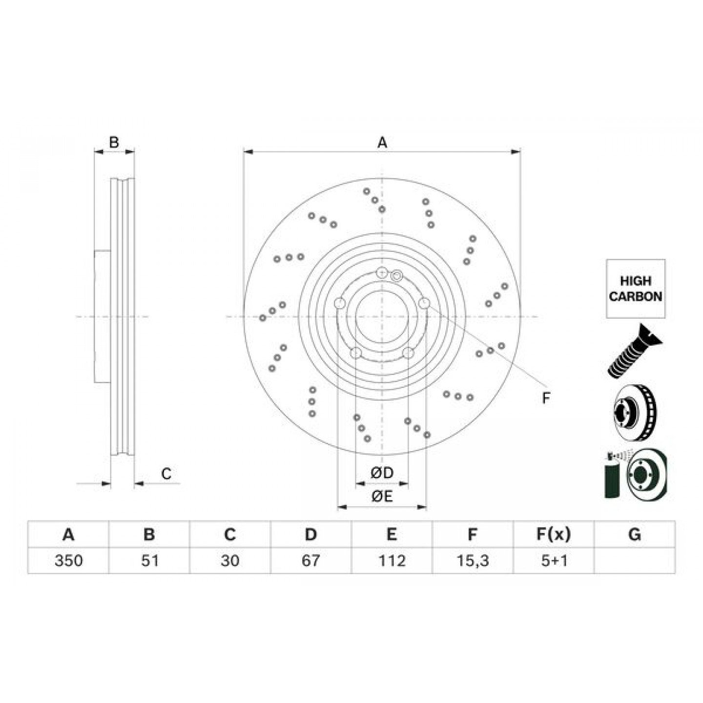 Remschijf BOSCH 0 986 479 F10