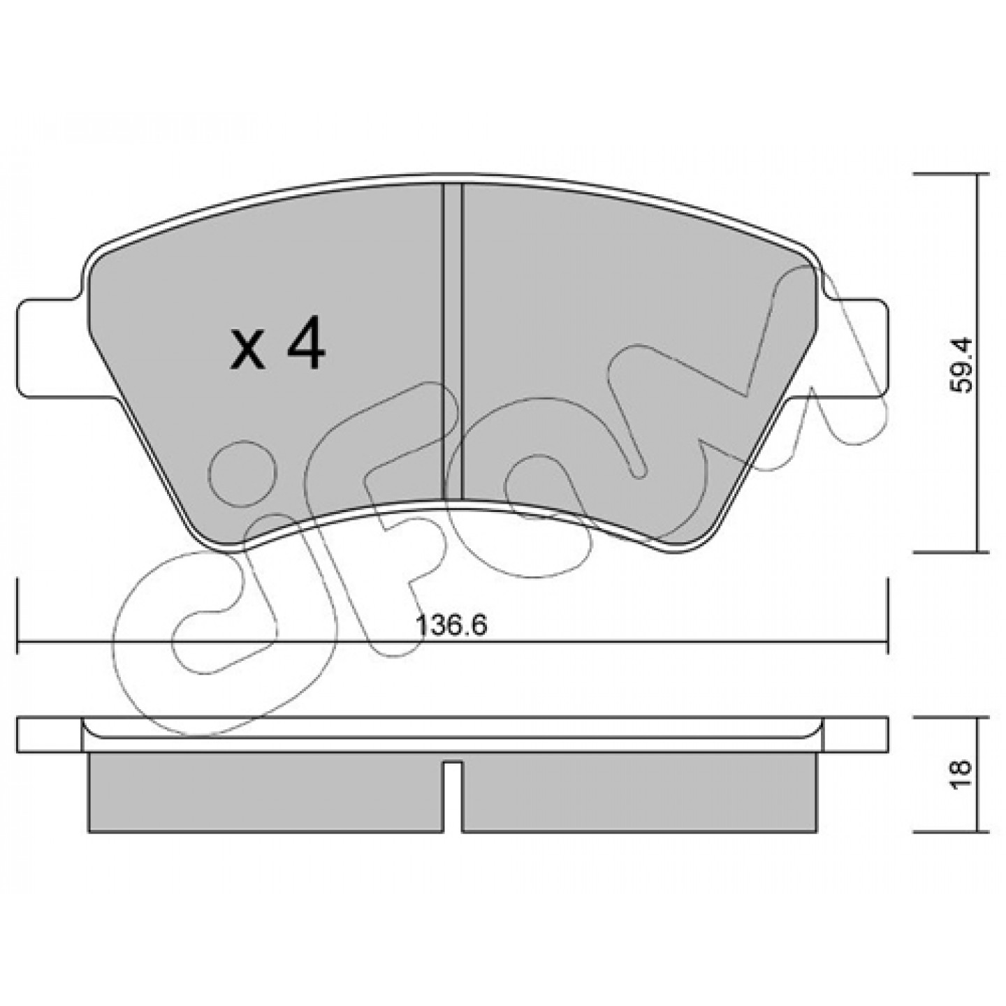 Bremsbelagsatz, Scheibenbremse CIFAM 822-544-0