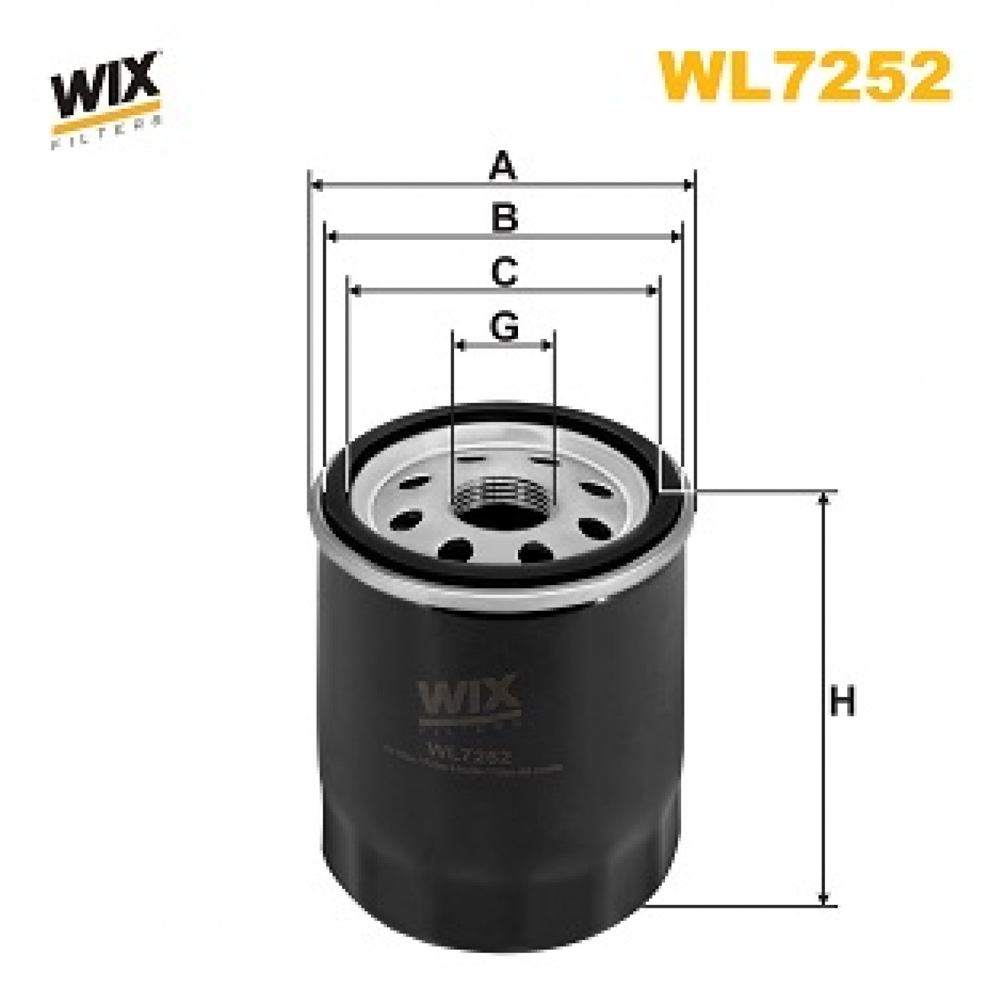 Filtro Olio WIX Filters WL7252 Per Fiat 500, Panda, Punto, Lancia Ypsilon