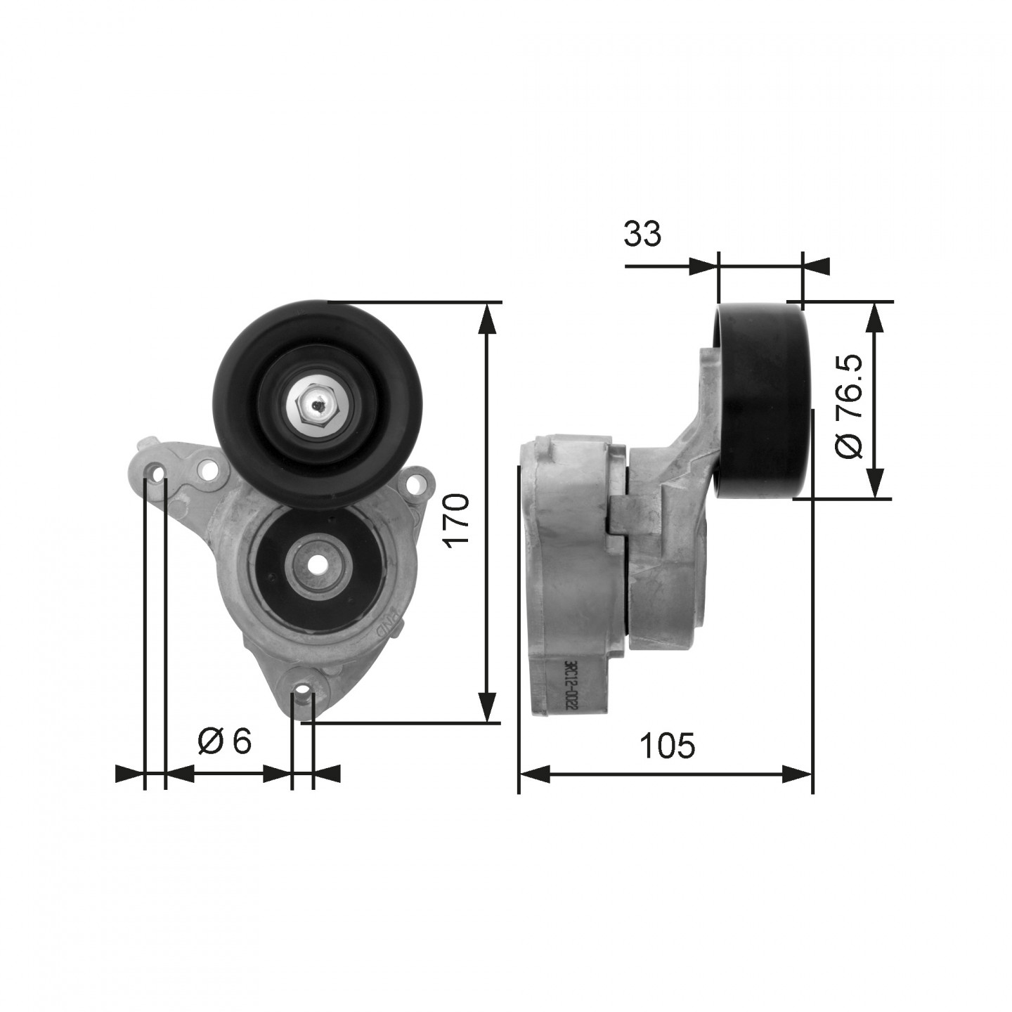 Tensor de correa, correa auxiliar-v GATES T38421
