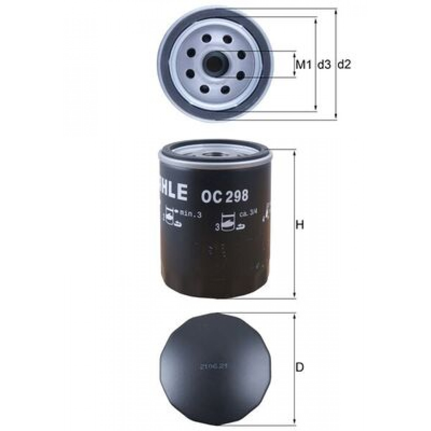 3X MAHLE / KNECHT Filtro Olio OC 473 4009026502280
