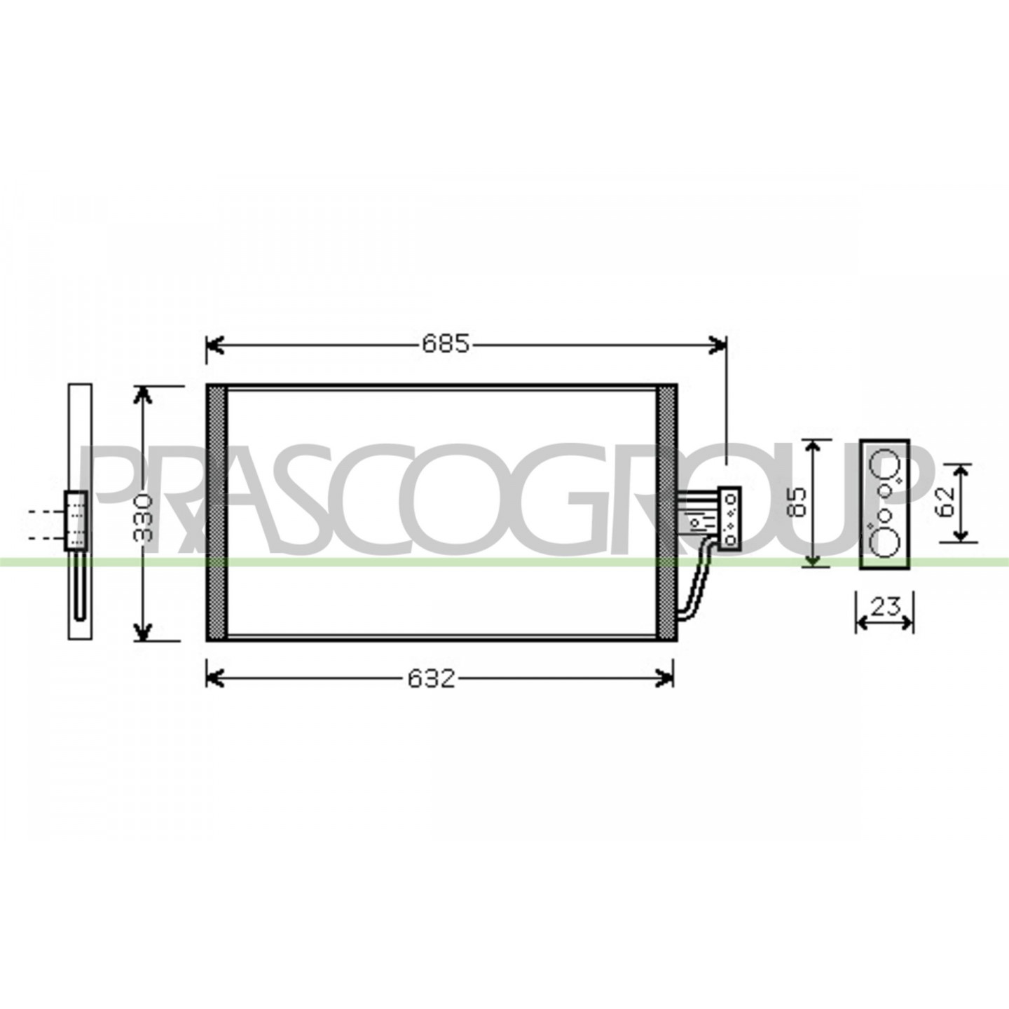 Prasco Condensador, Aire Acondicionado Bm044c001