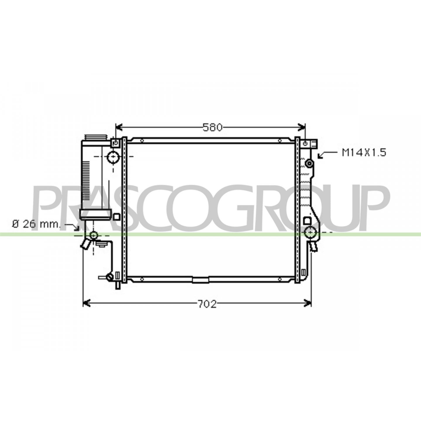 Prasco Radiador, Refrigeración Del Motor Bm044r002
