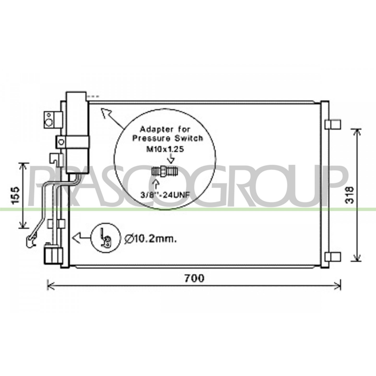 Prasco Condensador, Aire Acondicionado Ds710c002
