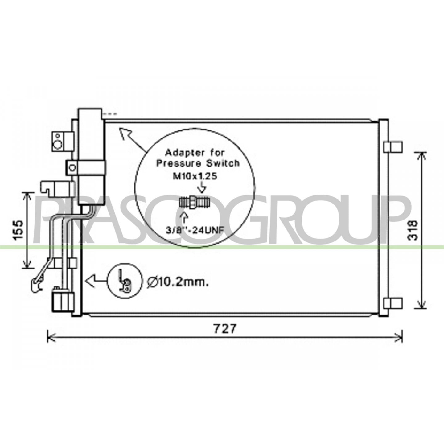 Prasco Condensador, Aire Acondicionado Ds710c003