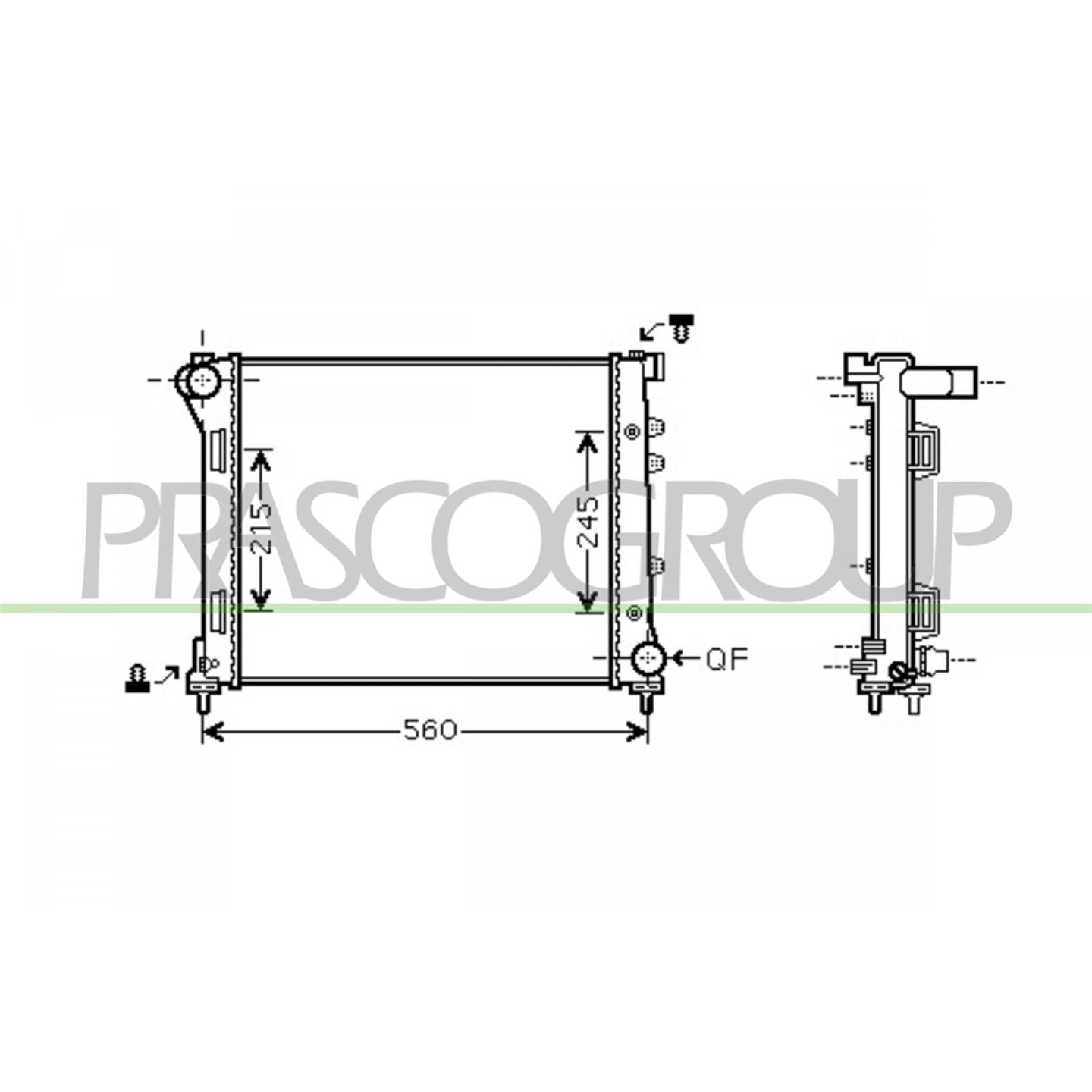 Prasco Radiador, Refrigeración Del Motor Ft030r003