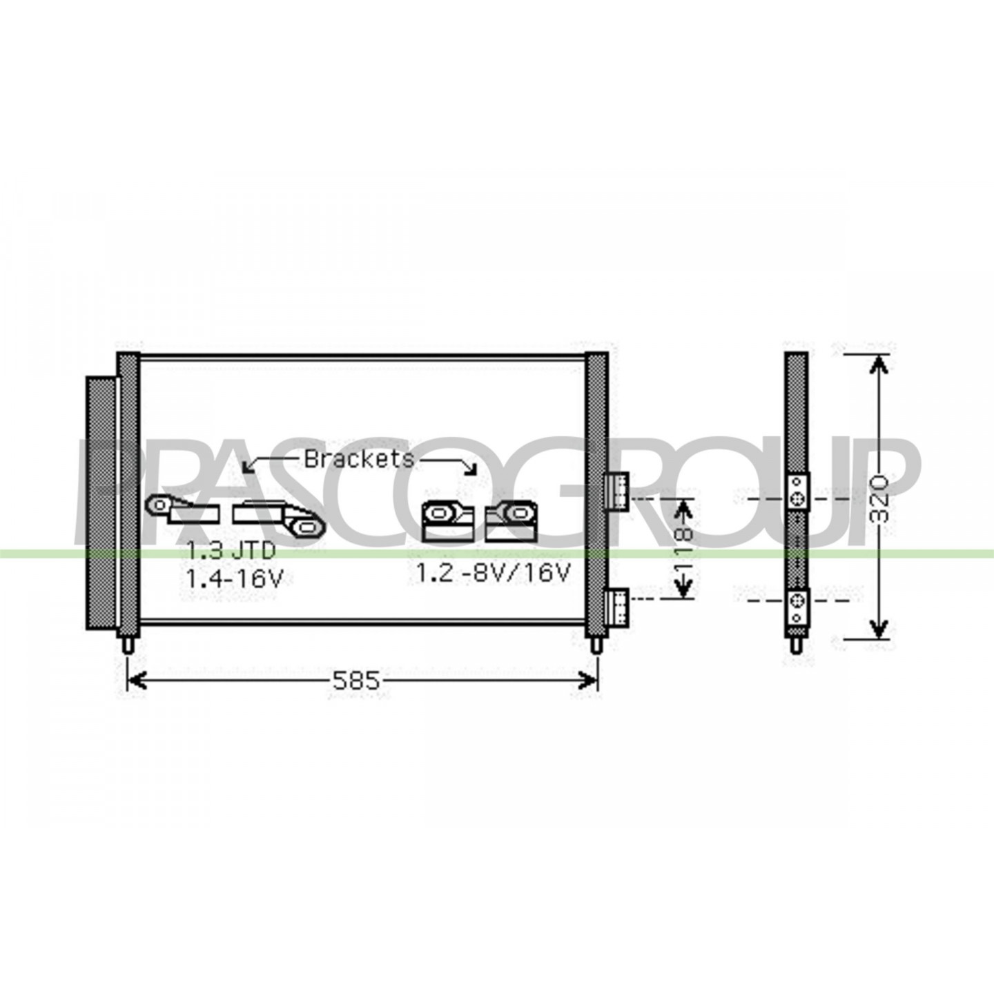 Prasco Condensador, Aire Acondicionado Ft133c006