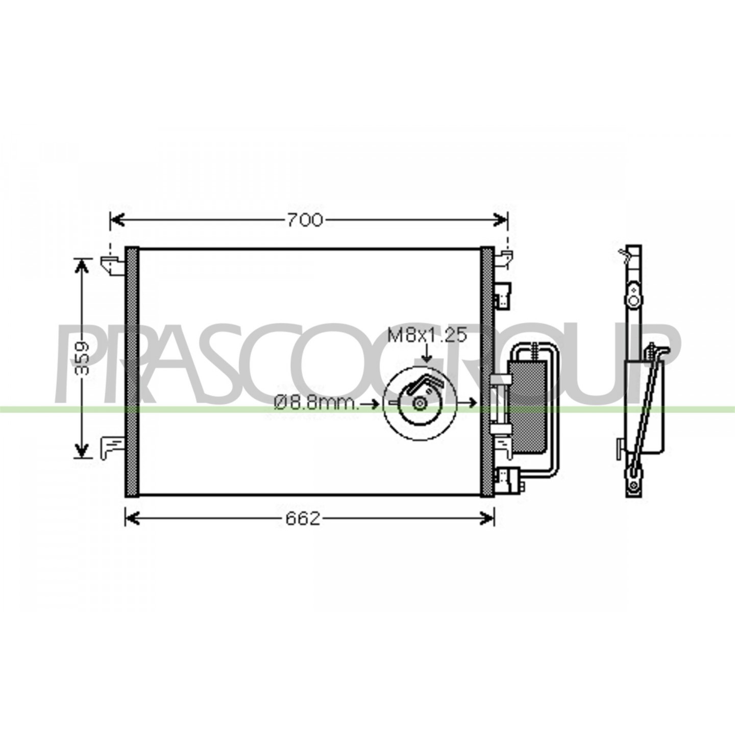 Prasco Condenseur, Climatisation Ft520c001