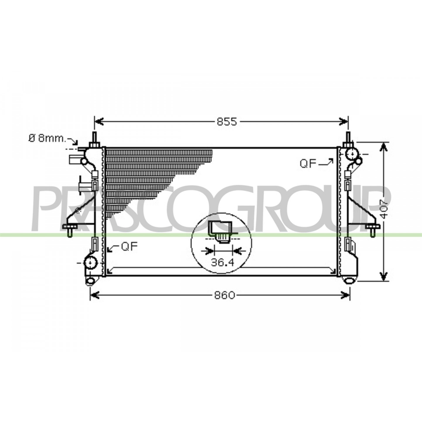 Prasco Radiatore, Raffreddamento Motore Ft930r006