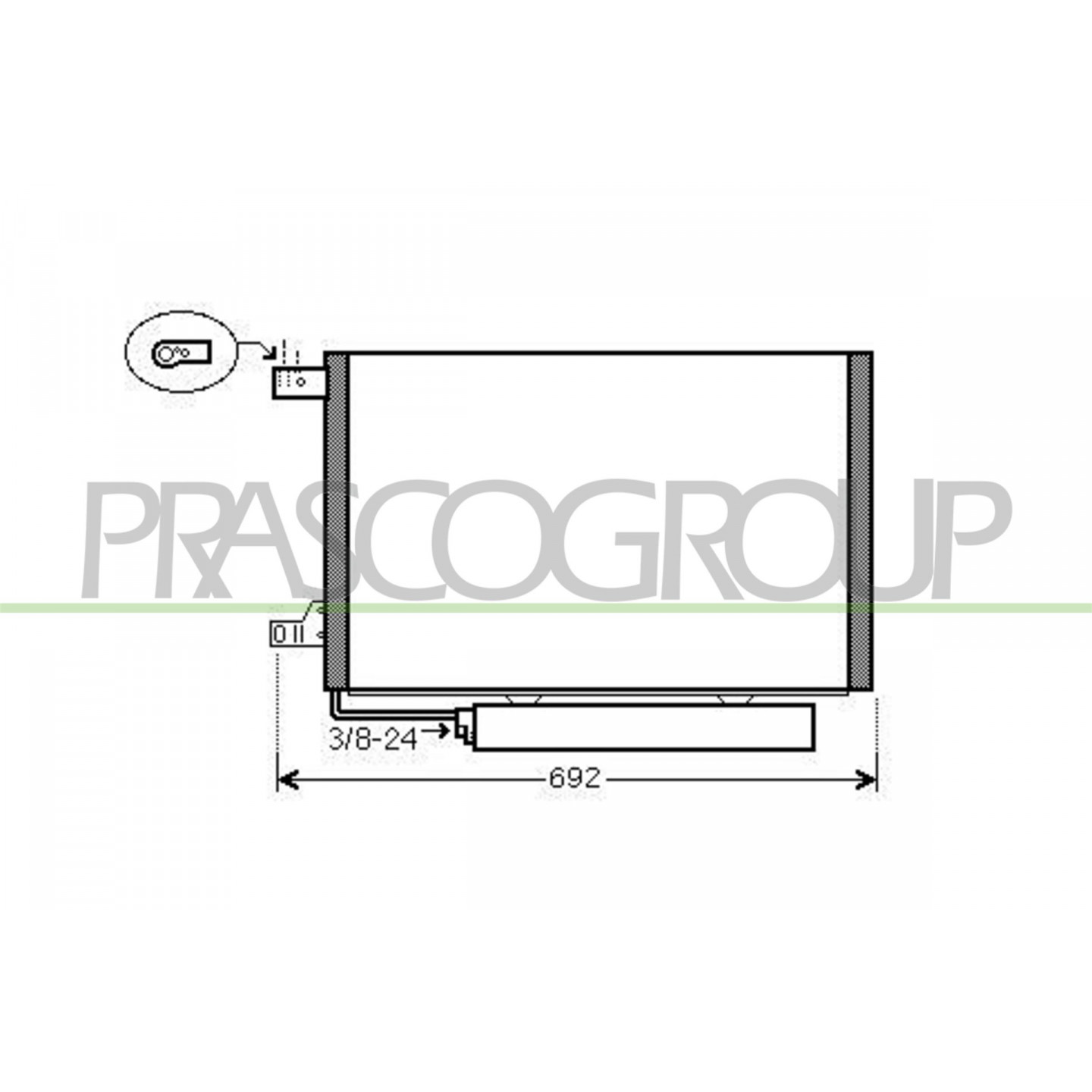 Prasco Condensor, Airconditioning Me324c002