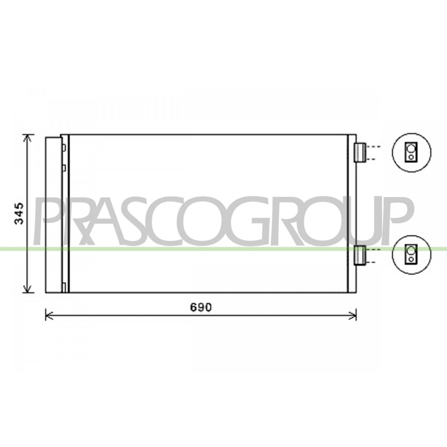 Prasco Condensador, Aire Acondicionado Mn308c003